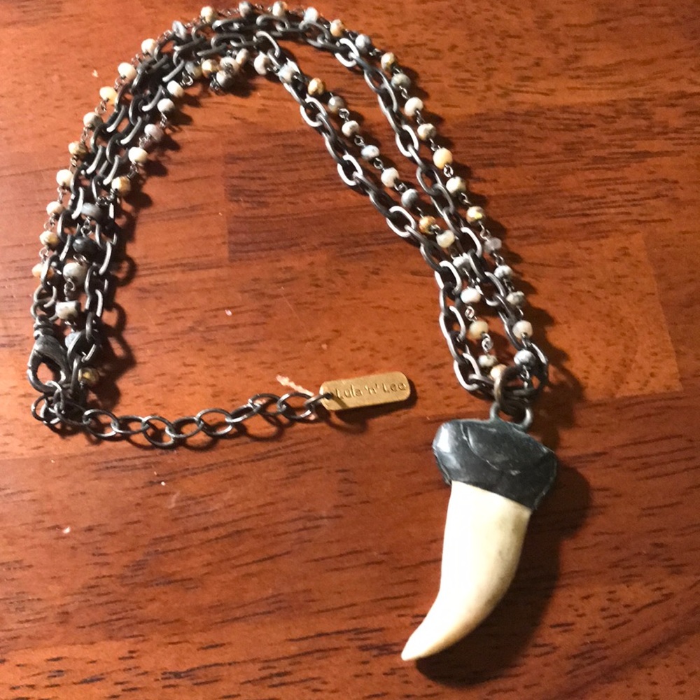 Shark tooth necklace.